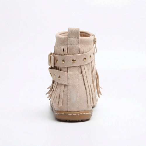 EB Warme Vintage-Stiefel mit Fransen