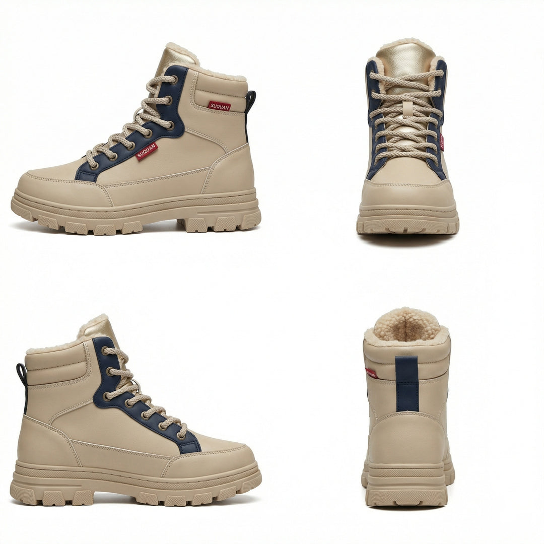 Damen gefütterte Winter-Sneaker mit hohem Kragen und rutschfester Sohle EB