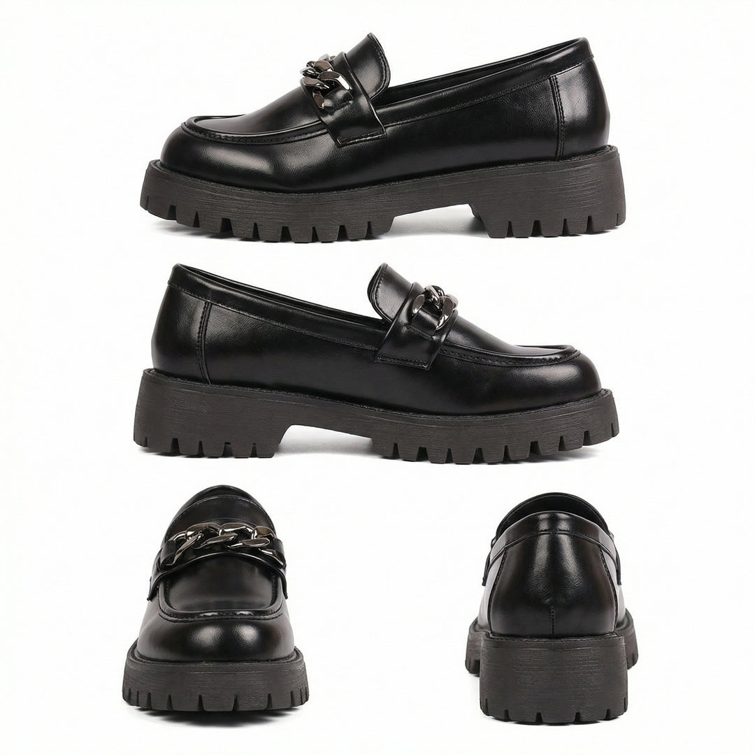 Damen Chunky Loafers mit Ketten-Applikation und robustem Profil EB