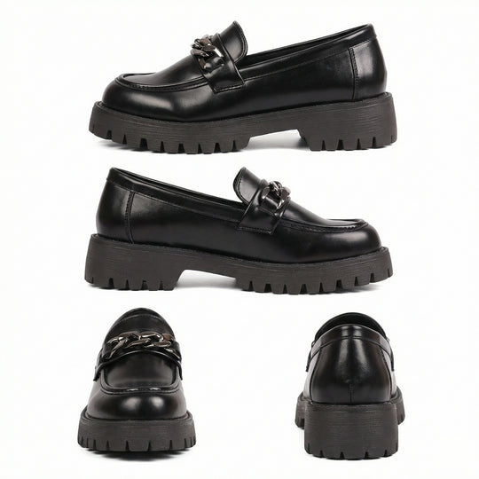 Damen Chunky Loafers mit Ketten-Applikation und robustem Profil EB