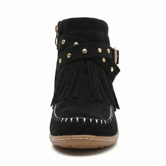 EB Warme Vintage-Stiefel mit Fransen