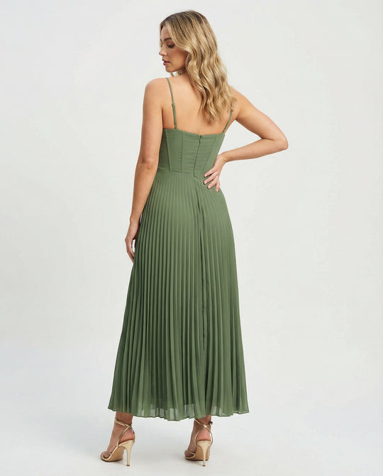 EB | Midi Ärmellos Kleid Mit Gefälteltem Tüll-Bustier