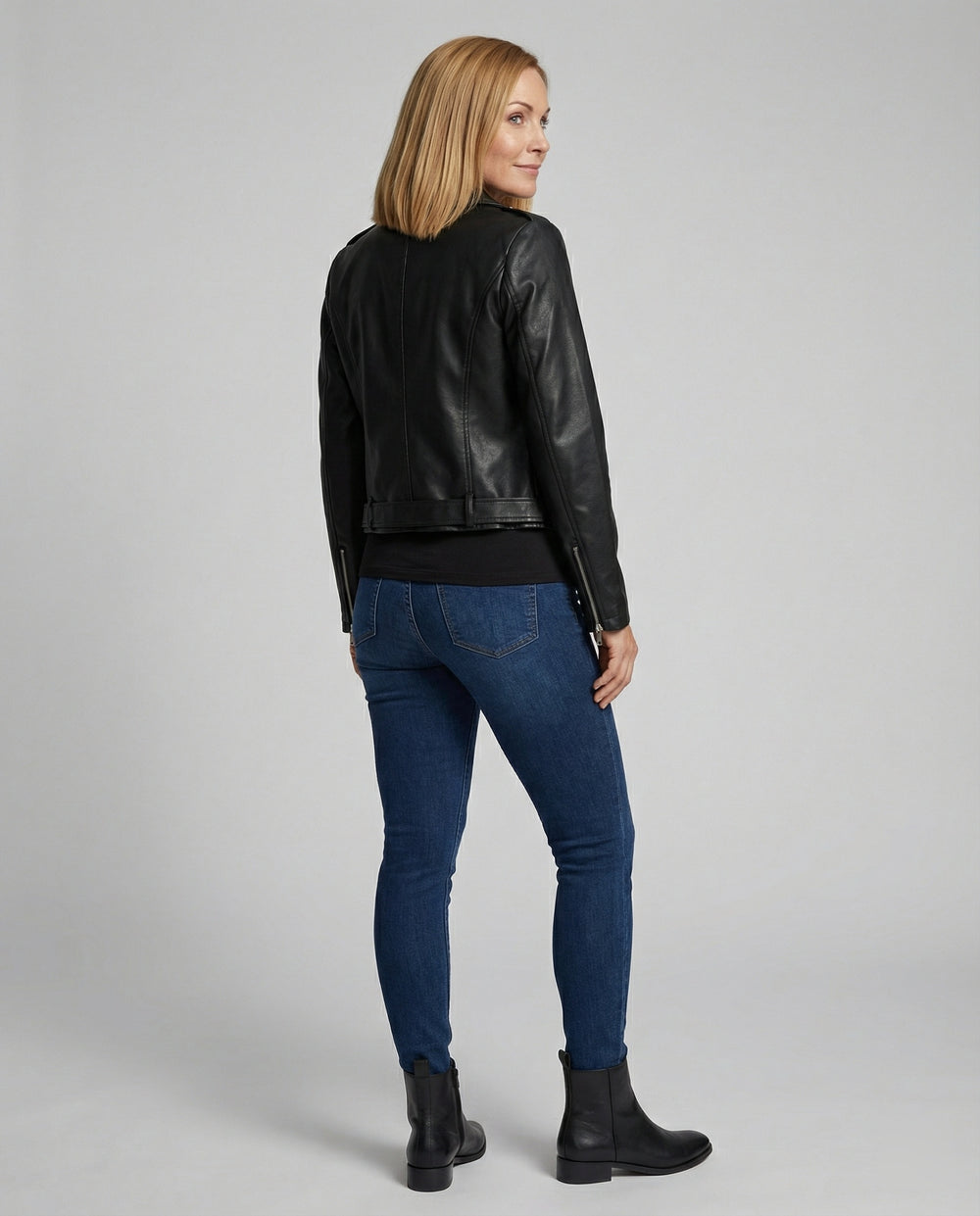 Freizeitkleidung Damen Bikerjacke Kunstleder
