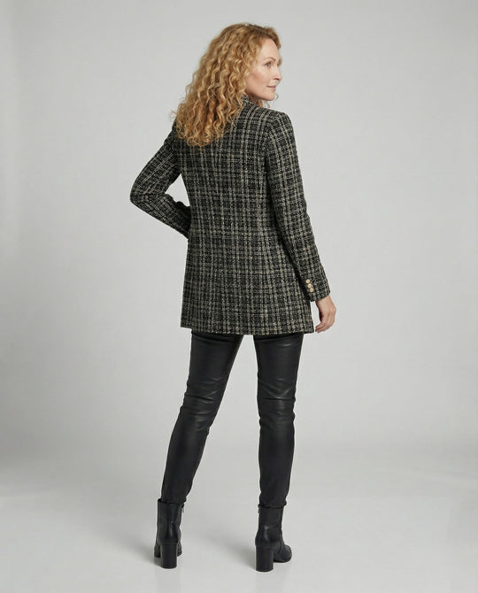 Damen Tweed-Blazer mit Doppelknopfleiste