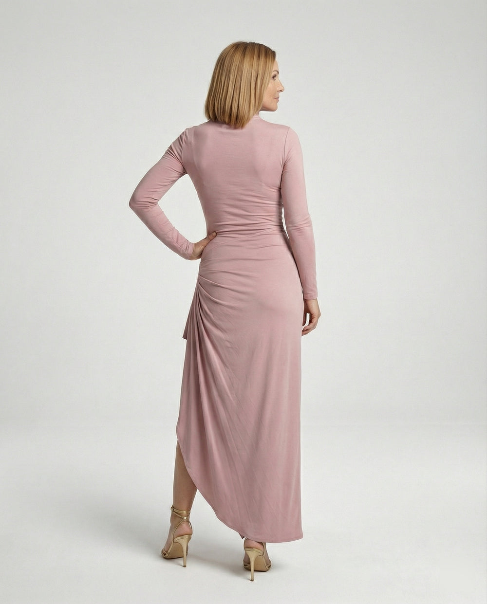 Damen Wickel-Abendkleid lang mit Schlitz