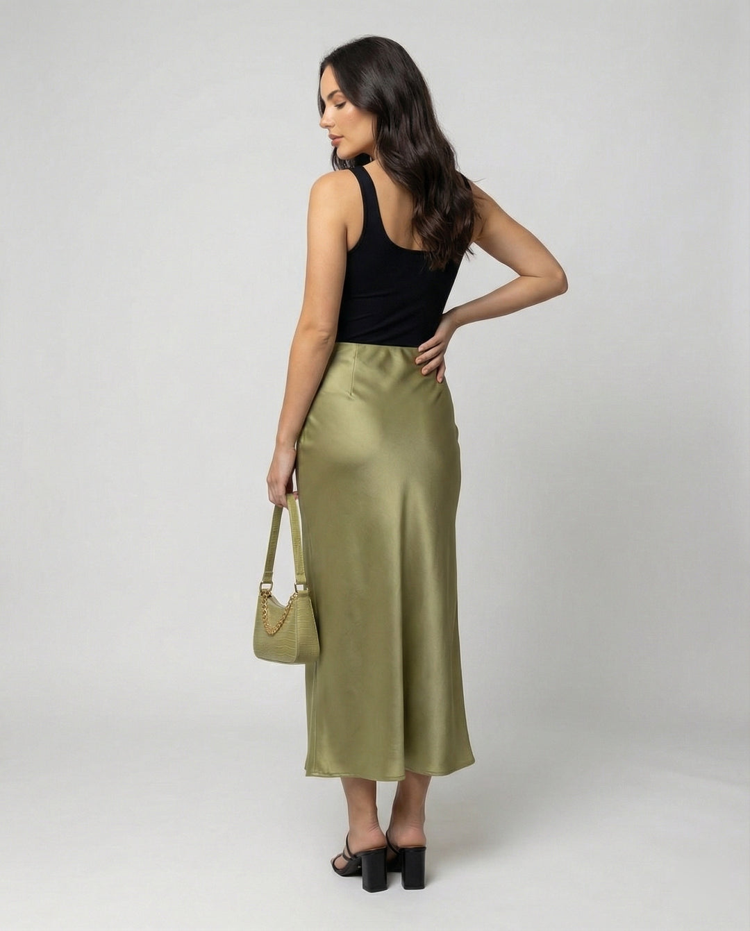 Damen Longskirt aus glattem Satin von EB