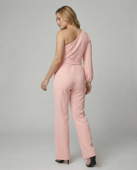 Damen Luxuriöser Overall mit Schleifengürtel & Funkelnden Details | EB