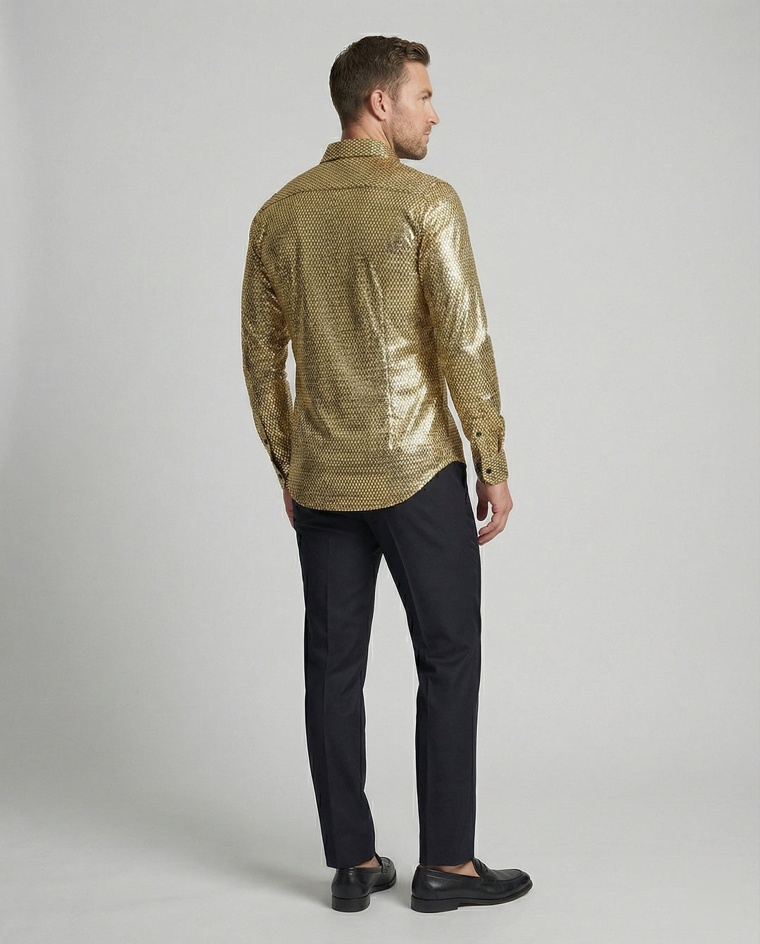 Herren Hemd mit glanzvollem Wabenmuster EB