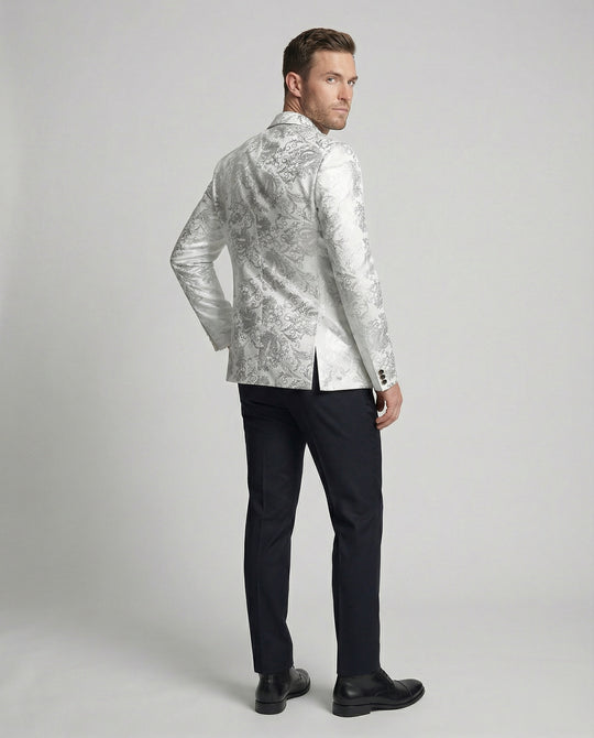 Herren eleganter Blazer mit kunstvollem Muster und luxuriösem Glanz EB
