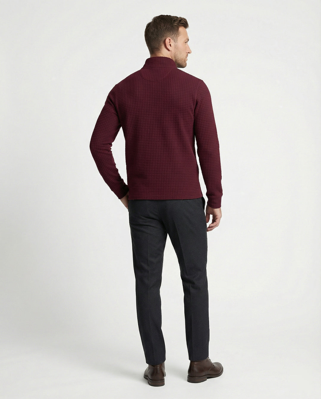 Herren funktionales Langarmshirt mit modernem Stehkragen und Reißverschluss EB