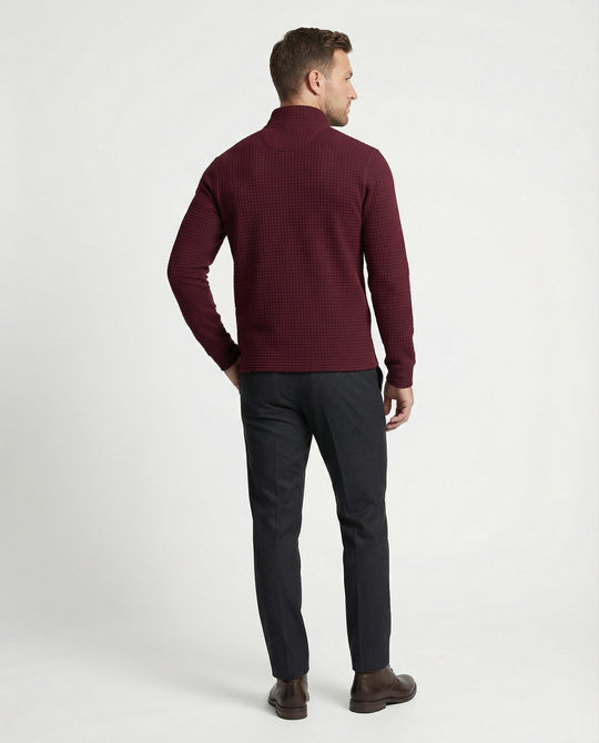 Herren funktionales Langarmshirt mit modernem Stehkragen und Reißverschluss EB