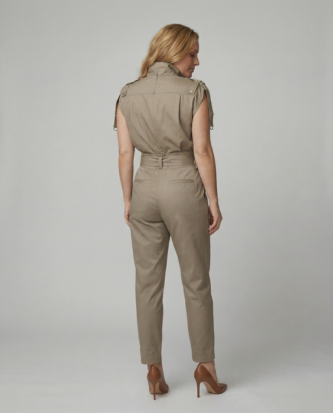 EB | Damen Stylischer Moderner Jumpsuit Ärmellos