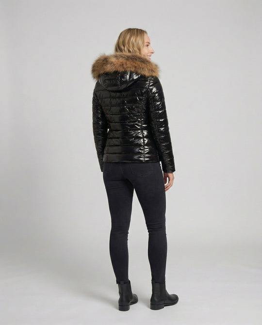 EB | Damen Pelzkapuzen-Puffermantel - Winter 2024