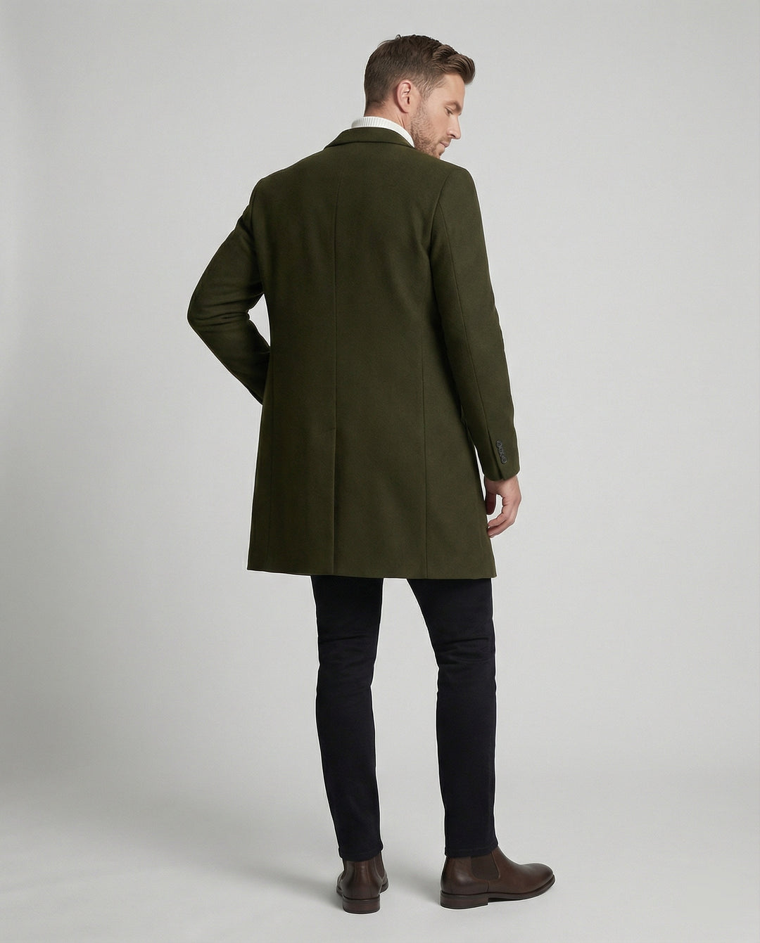 Herren eleganter Longblazer mit modernem Schnitt und doppelter Knopfreihe EB