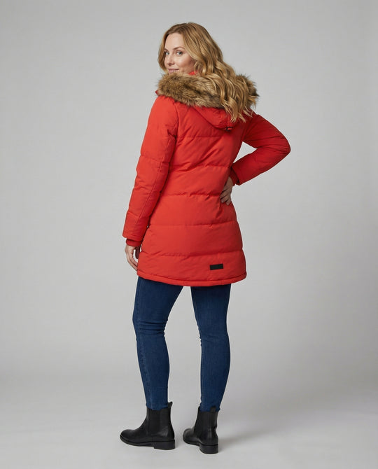 EB | Slim-Fit Winterparka mit Kunstfellkapuze