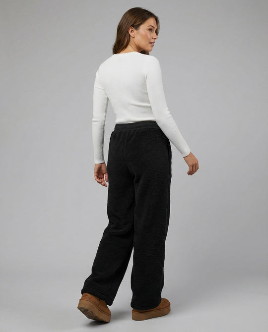 Damen kuschelige Fleece-Hose mit weitem Schnitt EB