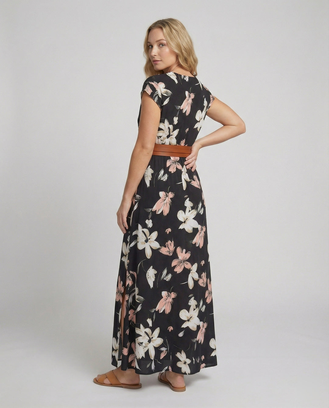 Boho Langes Maxikleid mit Blumenmuster für Sommer & Urlaub | EB
