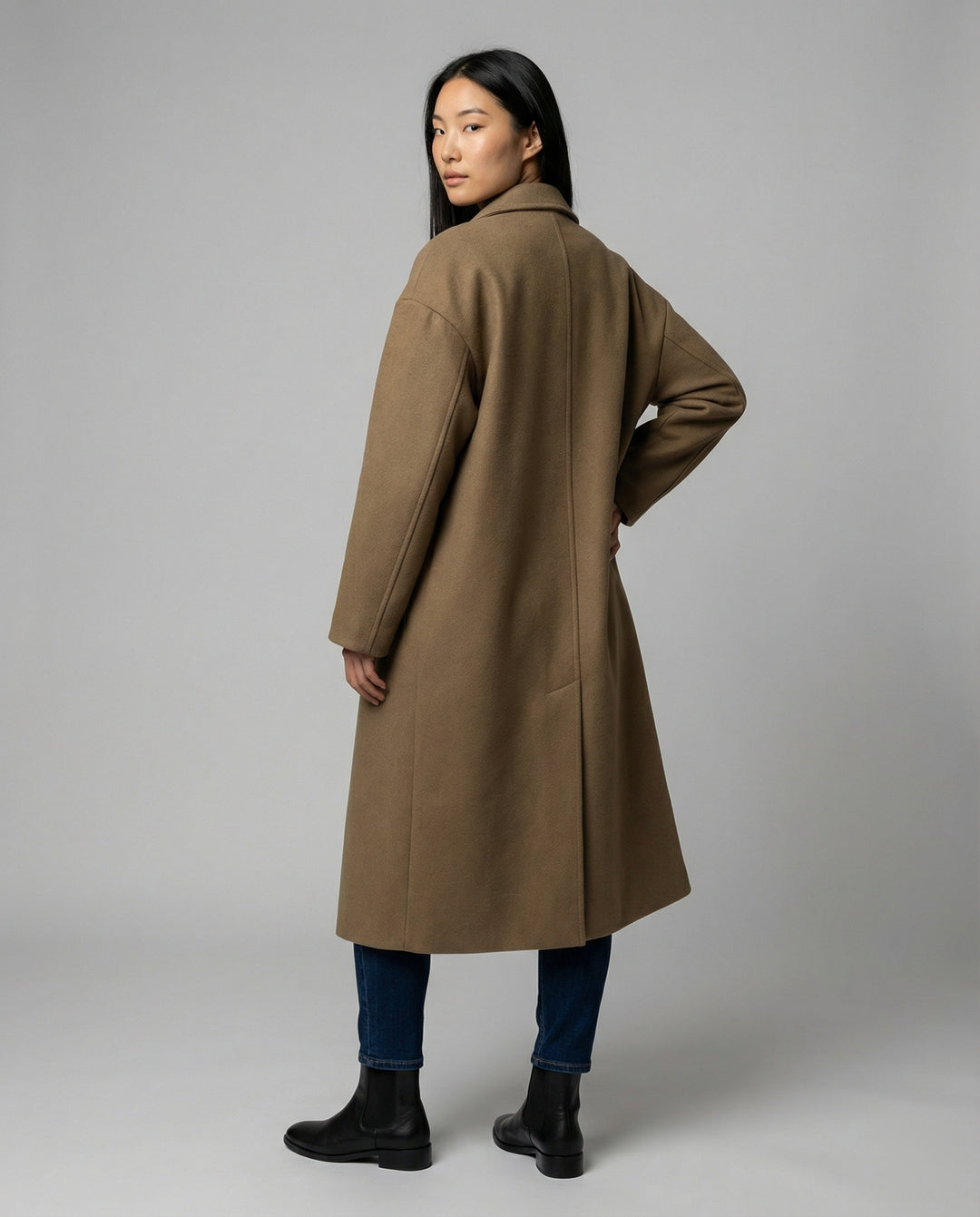 Damen Oversized Wollmantel EB