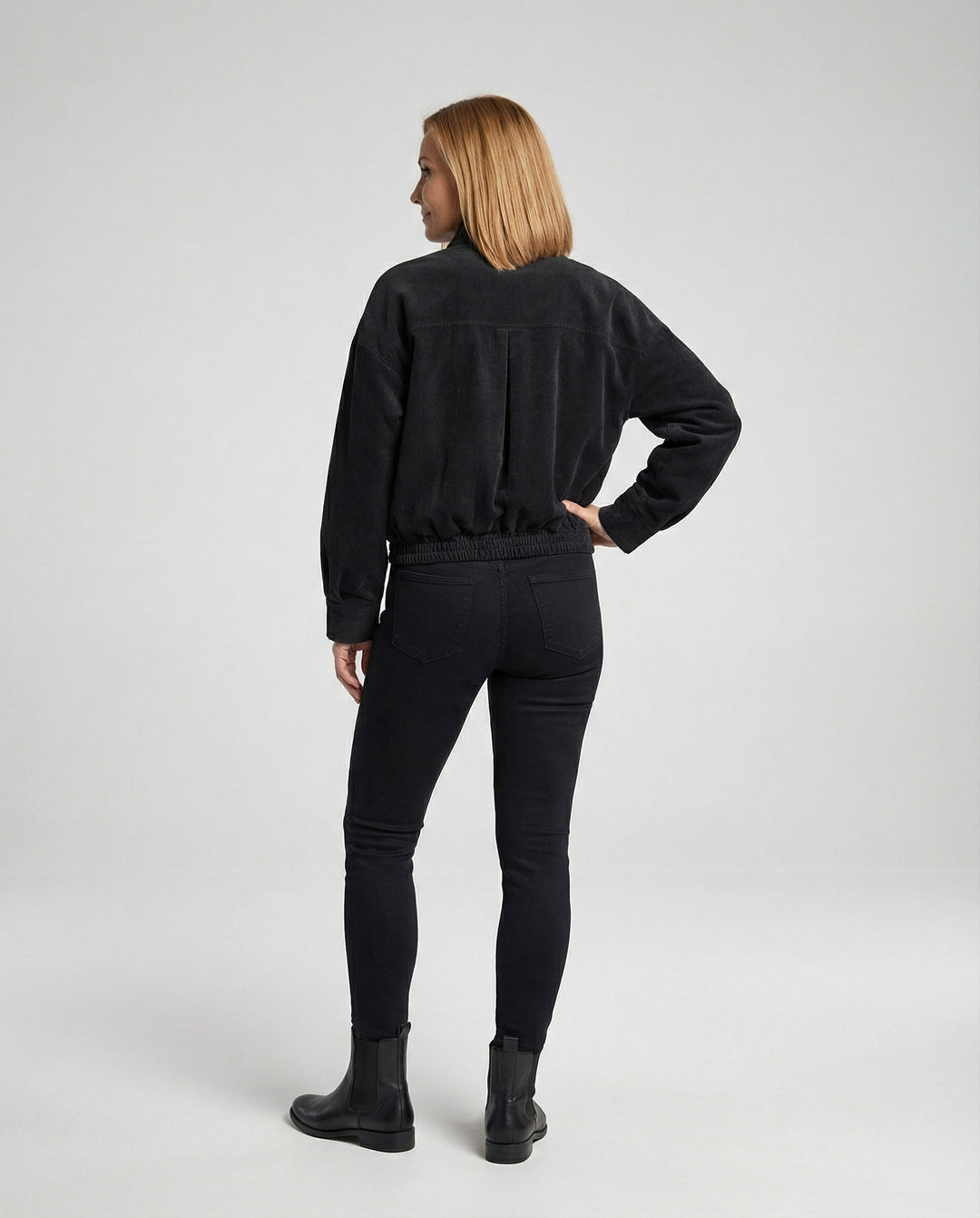 Damen Cordjacke mit Stehkragen