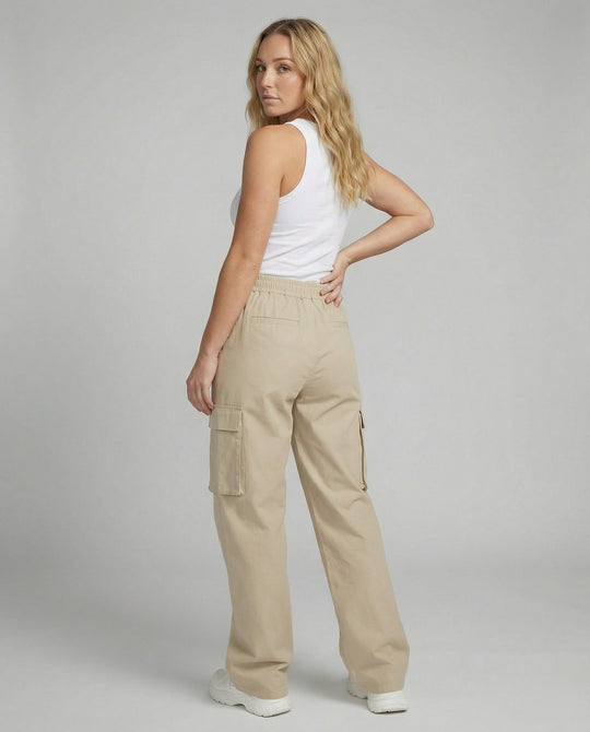 Damen Cargo-Hose mit elastischem Bund und praktischen Seitentaschen EB