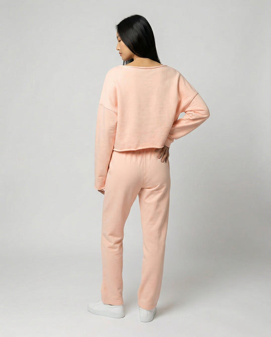 Damen Casual Sweatshirt und weit geschnittene Hose Set EB