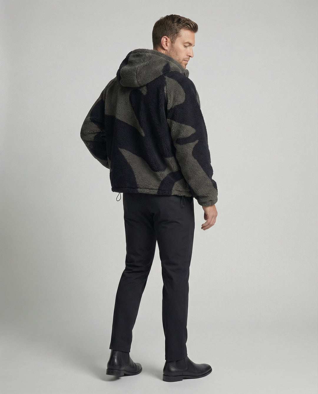 EB | Herren Kapuzen Zip-Up Warm Fleece Jacke