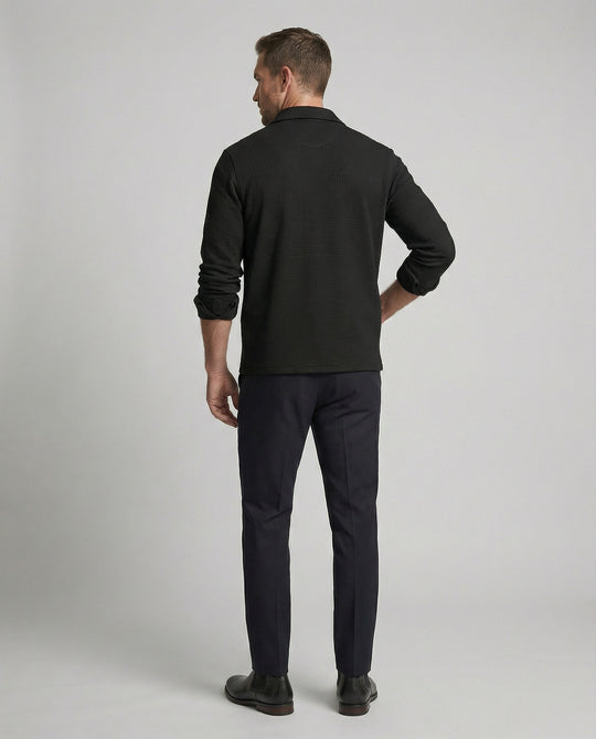Herren Eleganter Langarmshirt mit strukturierter Oberflächenbeschaffenheit und hochwertigem Reißverschluss EB