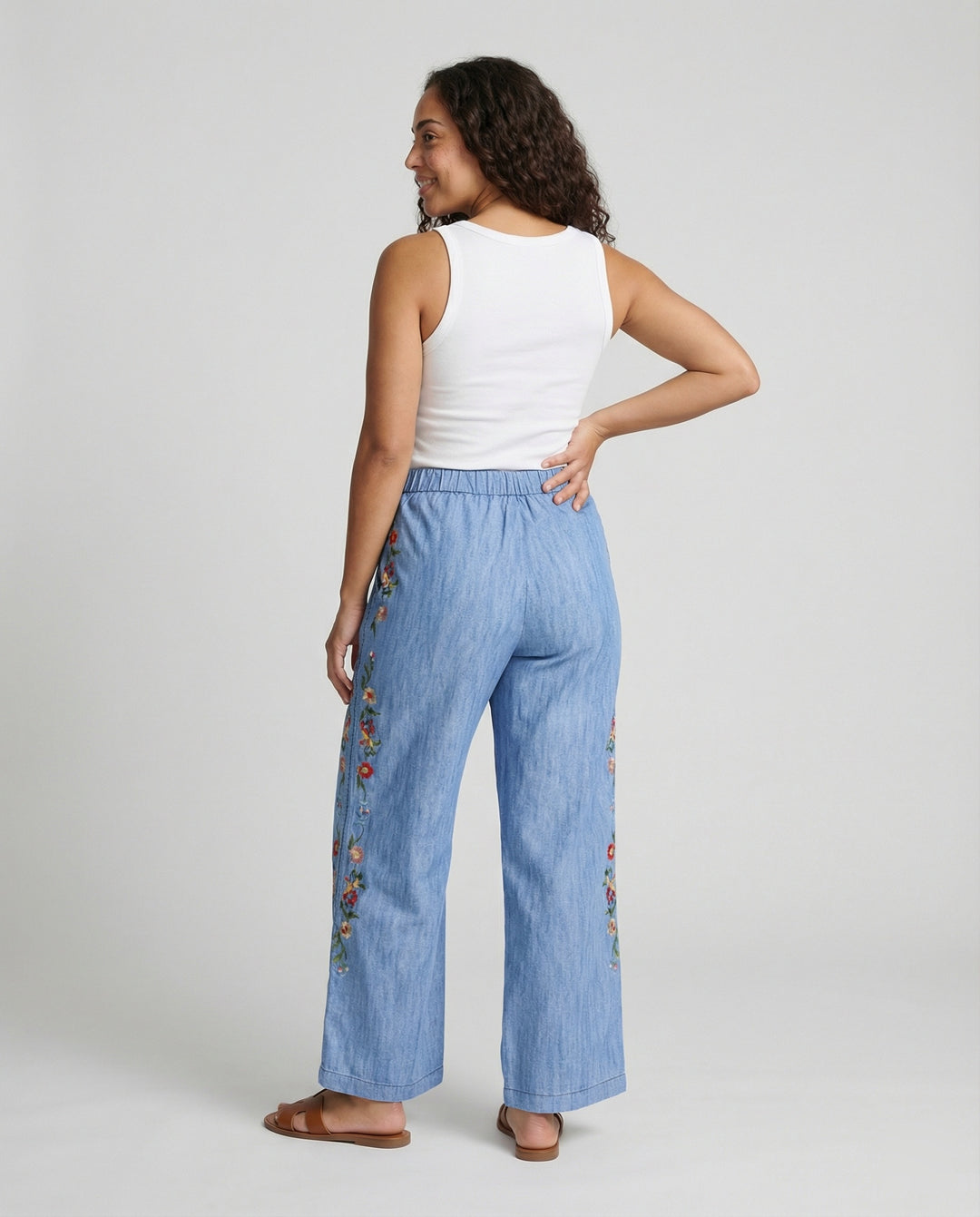 EB | Floral Print Lockere Jeanshose für Frauen