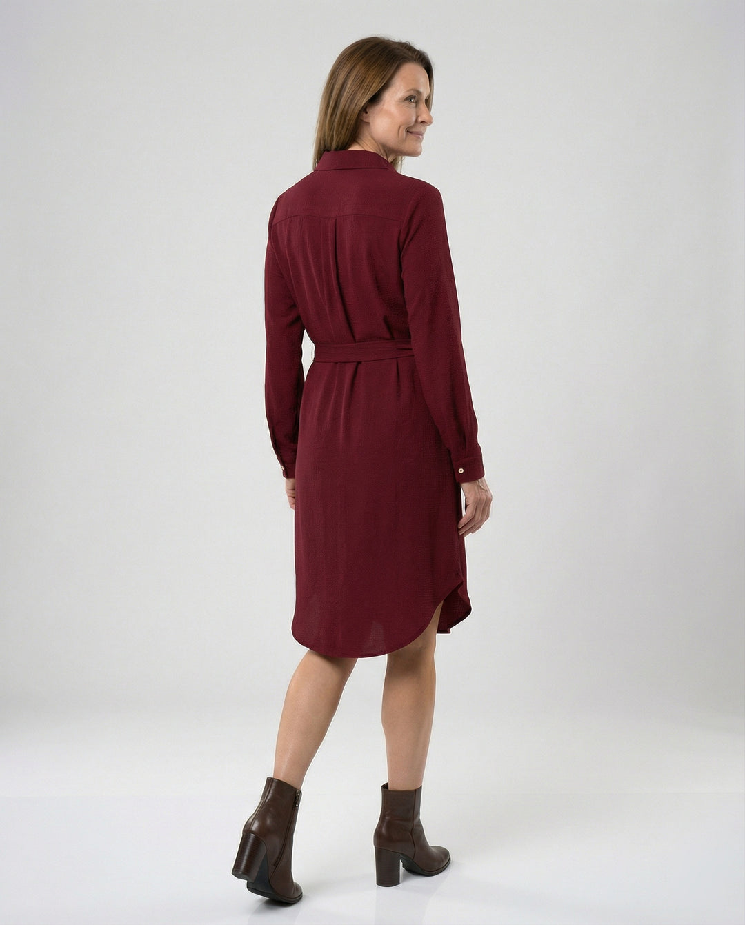 Hemdblusenkleid Mit Taillengürtel Damen