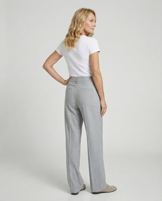Anzughose Weit High Waist Mit Bügelfalte Damen