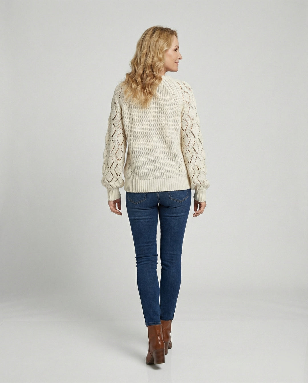 Damen Strickpullover V-Ausschnitt Weit