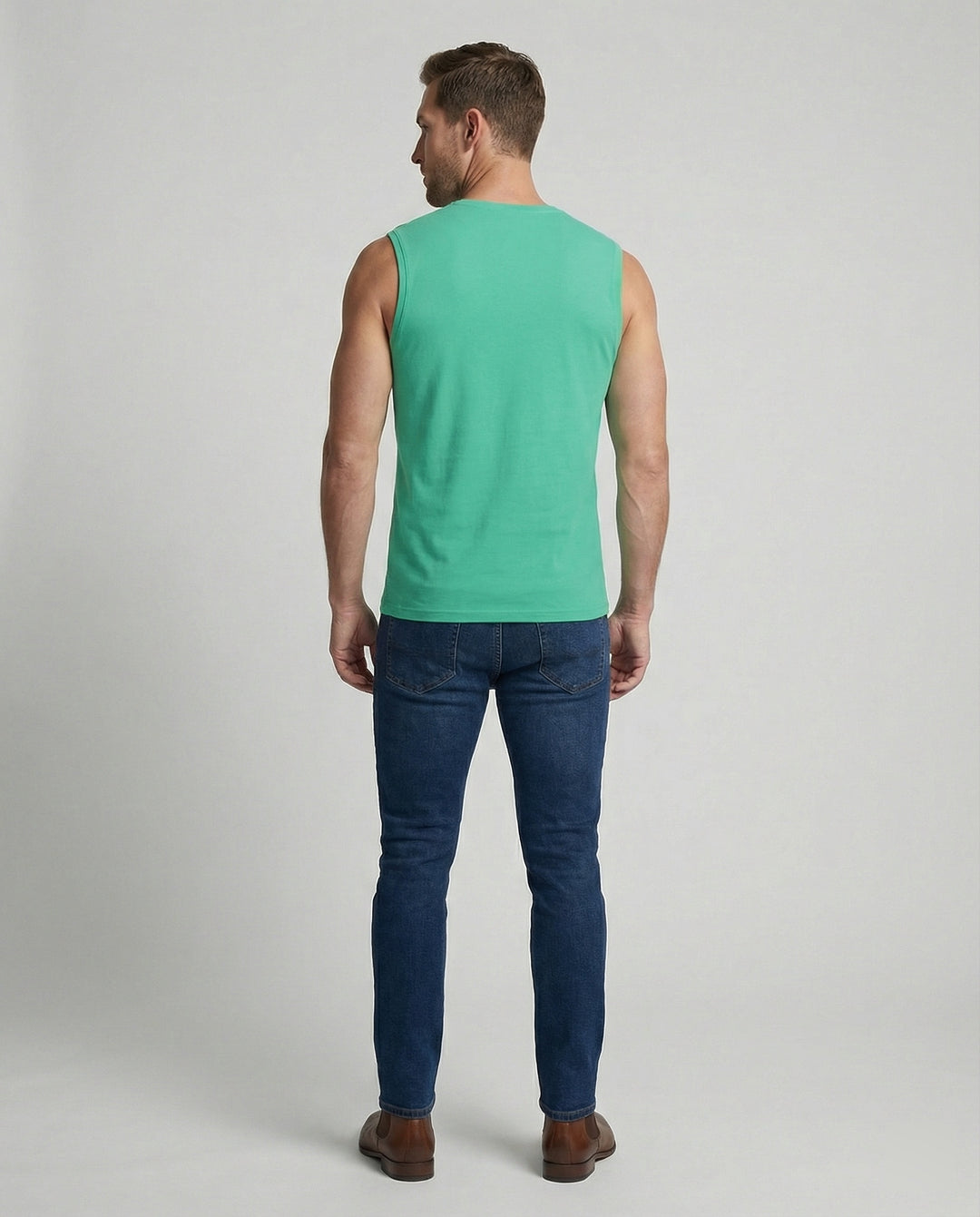 Herren ärmelloses V-Ausschnitt-Tanktop aus atmungsaktivem Stretchmaterial EB