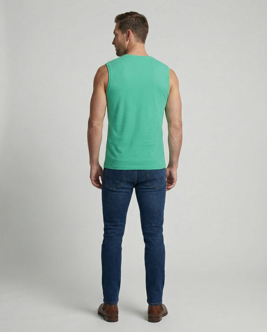 Herren ärmelloses V-Ausschnitt-Tanktop aus atmungsaktivem Stretchmaterial EB