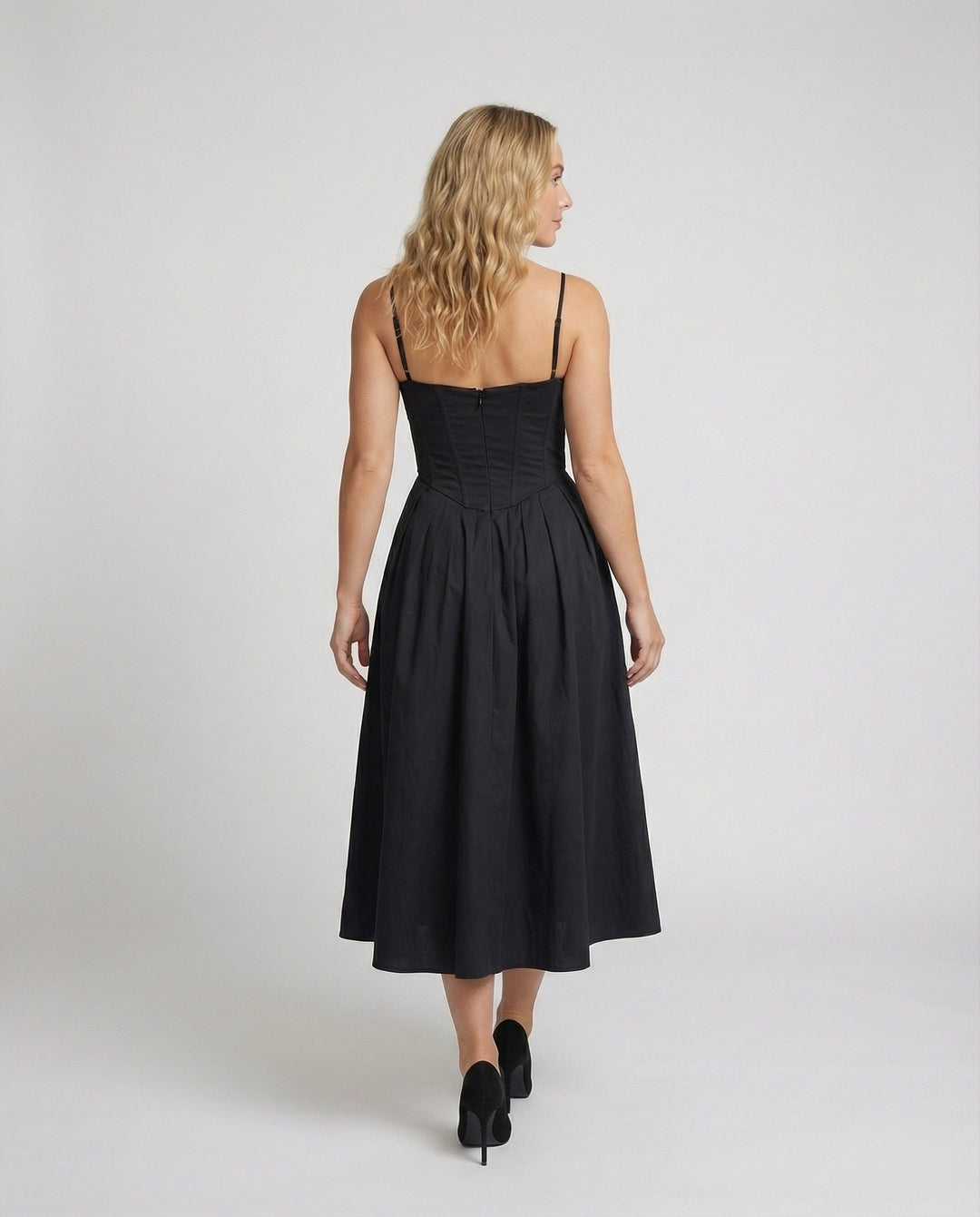 Damen Elegantes Langkleid mit taillierter Silhouette und schwingendem Rock EB