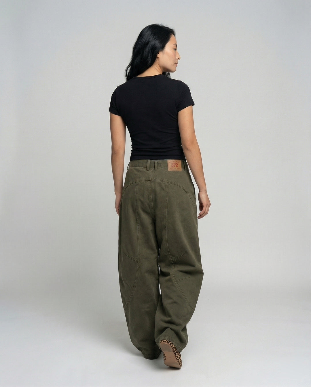 Damen Weite utilitaristische Stoffhose EB