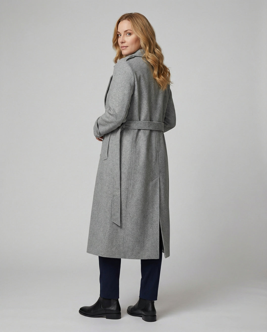 Damen Eleganter lang geschnittener Überwurf mit Doppelknotung EB