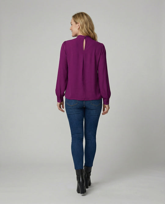 Damen elegante Bluse mit Stehkragen EB