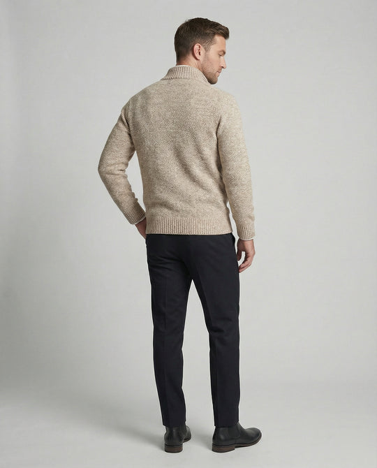 Herren Strickjacke mit hohem Kragen und elegantem Reißverschluss EB