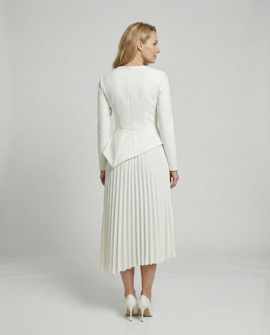 Damen Midikleid asymmetrisch mit Schößchen