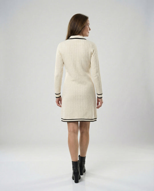 Bouclé Strickkleid Im Blazer Look Damen