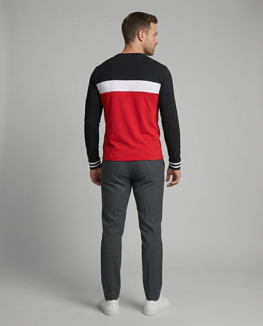 Herren Langarmshirt mit sportlichen Farbakzenten und bequemer Passform EB