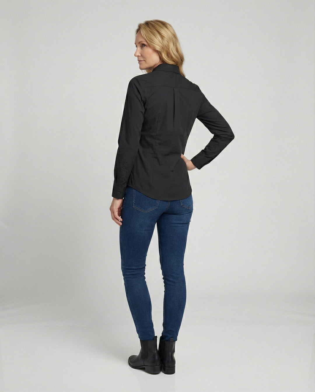 Taillierte Hemdbluse Damen mit Kentkragen