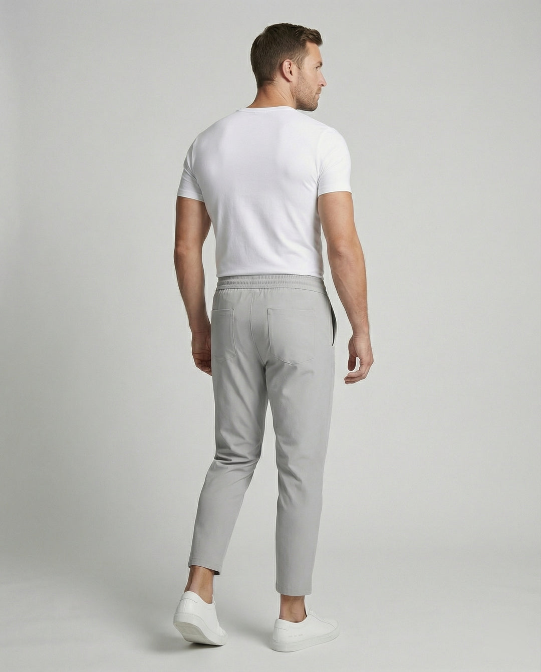 Herren leichte Freizeit-Hose mit verstellbarem Bund und modernen Seitentaschen EB