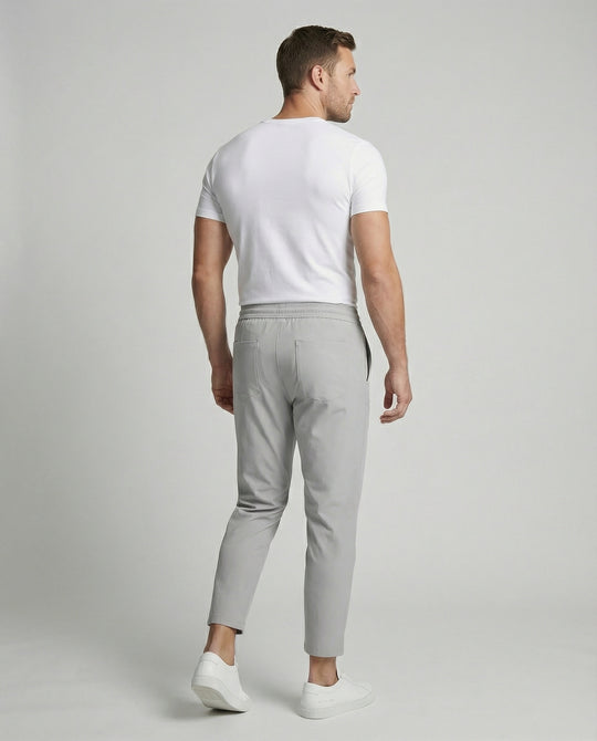 Herren leichte Freizeit-Hose mit verstellbarem Bund und modernen Seitentaschen EB
