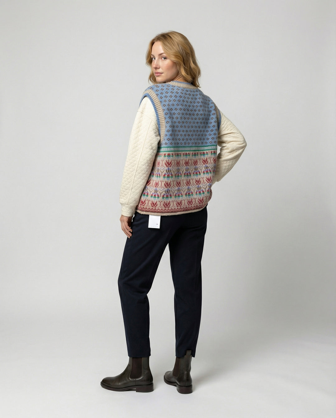 Damen Woll Strickjacke mit übergroßem Druck & Gemütlichem Design | EB