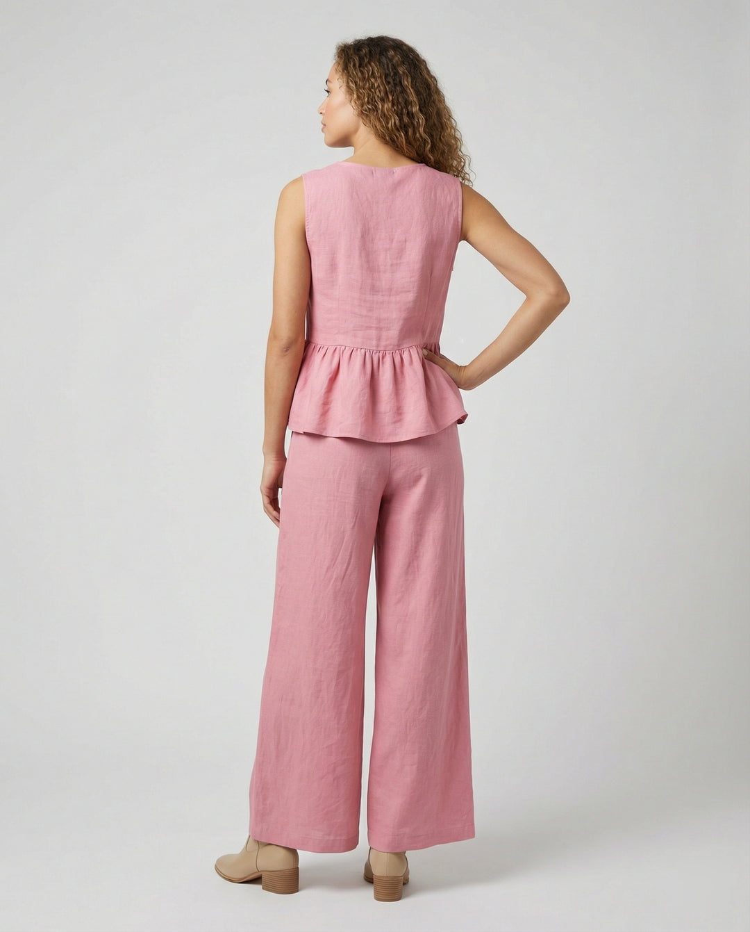 Damen Elegantes Leinen-Hosenanzug EB