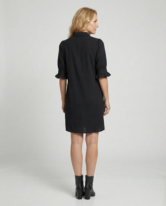 Hemdblusenkleid Damen mit Taschen