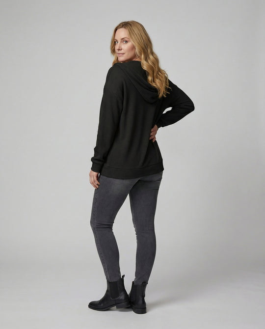 Damen lässige Waffle-Hoodie Jacke mit Reißverschluss EB