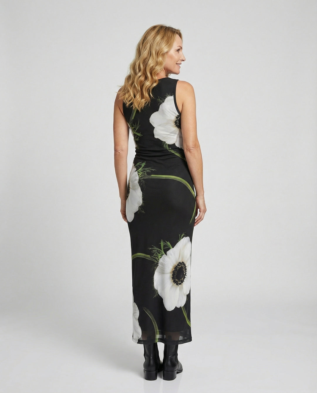 Blumenkleid Maxikleid Damen Figurbetont