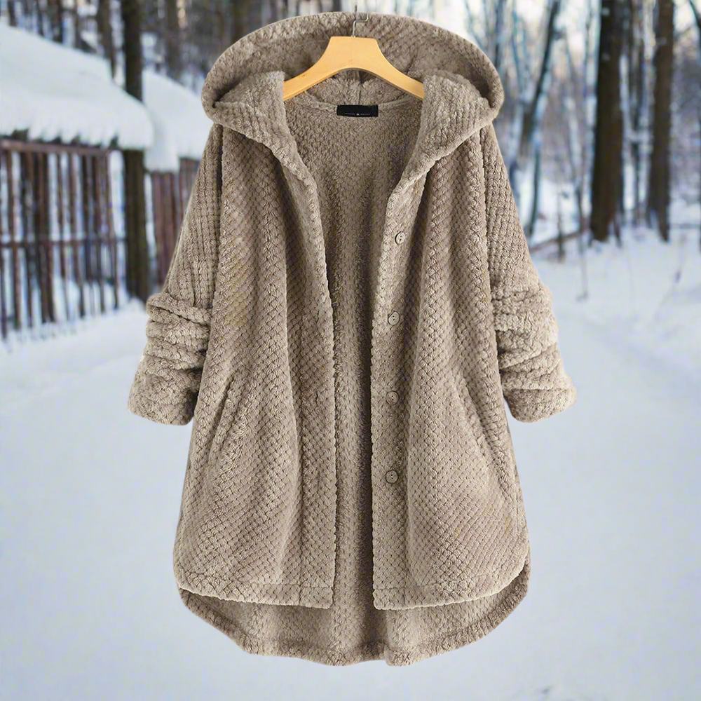 EB | Bademantel - Strukturiertes Fleece - Lange und Lockere Passform - Knopfverschluss mit Taschen